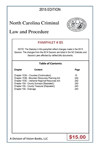 North Carolina Criminal Law and Procedure-Pamphlet 85