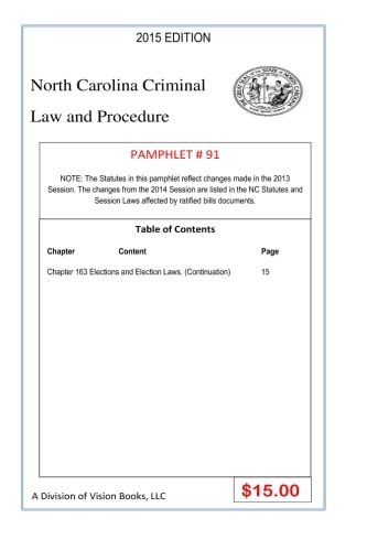 North Carolina Criminal Law and Procedure-Pamphlet 91