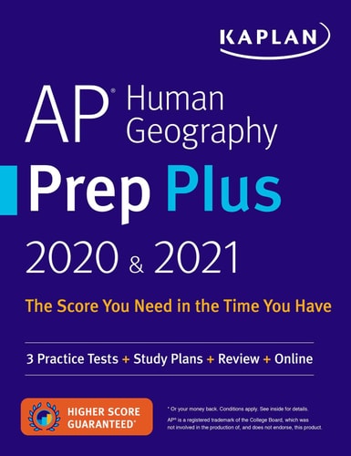 AP Human Geography Prep Plus 2020 & 2021: 3 Practice Tests + Study Plans + Review + Online
