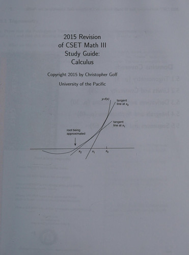 2015 Revision of CSET Math III Calculus