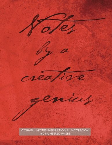 Cornell Notes Inspirational Notebook 160 Numbered Pages Notebook for Cornell Notes with Red Grunge Cover - 8.5"x11" Ideal for Studying, Includes Guide to Effective Studying and Learning