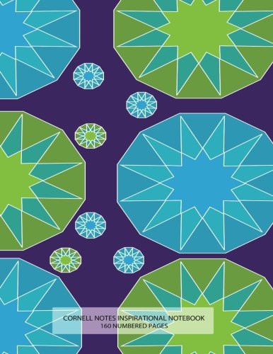 Cornell Notes Inspirational Notebook 160 Numbered Pages Notebook for Cornell Notes with Blue Moroccan Mosaic Cover - 8.5"x11" Ideal for Studying, Includes Guide to Effective Studying and Learning