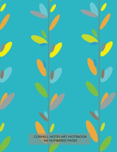 Cornell Notes Art Notebook 160 Numbered Pages Notebook for Cornell Notes with Summer Leaves Blue Cover - 8.5"x11" Ideal for Studying, Includes Guide to Effective Studying and Learning