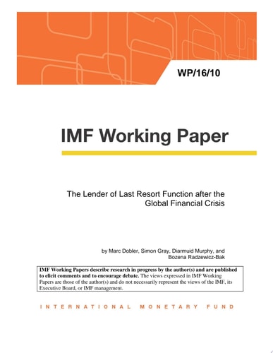 The Lender of Last Resort Function after the Global Financial Crisis