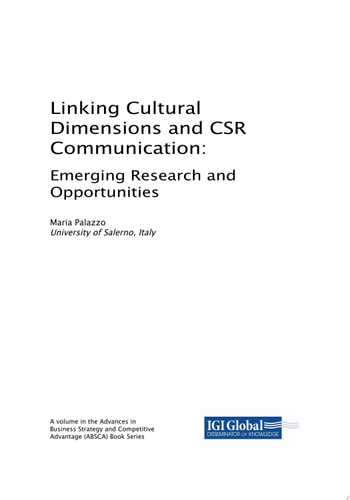 Linking Cultural Dimensions and CSR Communication: Emerging Research and Opportunities Emerging Research and Opportunities