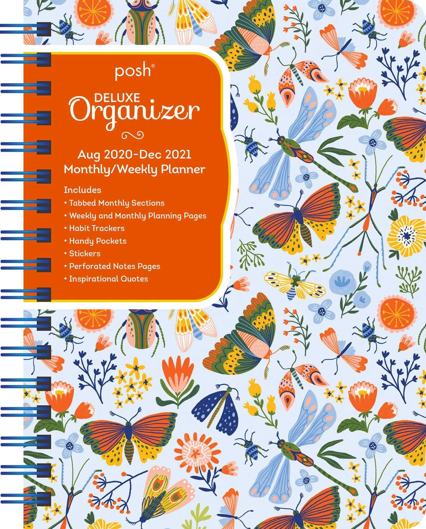 Posh: Deluxe Organizer 17-Month 2020-2021 Monthly/Weekly Planner Calendar Garden Creatures