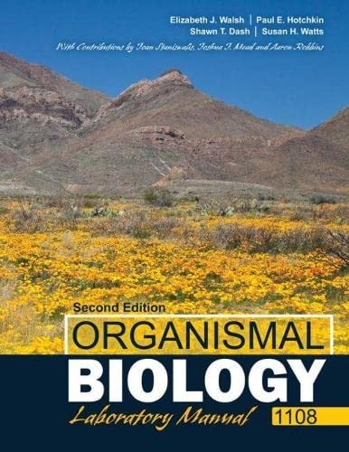 Organismal Biology 1108 Laboratory Manual