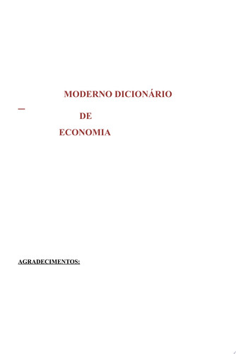 M Moderno Dicionário de Economia