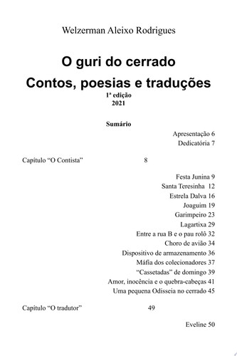 O guri do cerrado Contos, poesias e traduções
