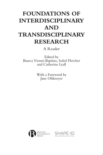 Foundations of Interdisciplinary and Transdisciplinary Research A Reader