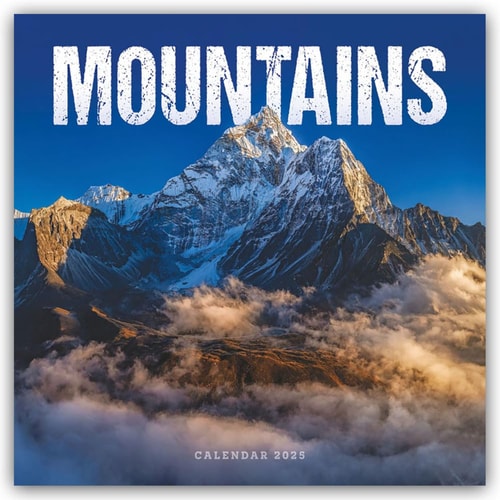 2025 Mountains Wall calendar: Plastic Free Packaging