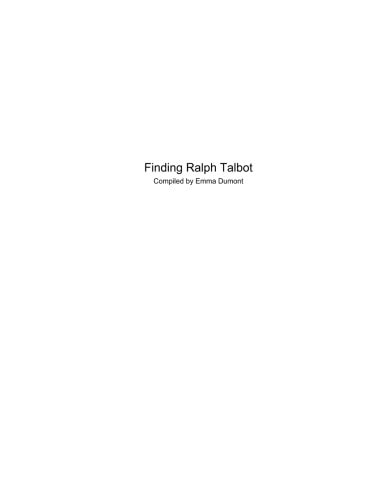 Finding Ralph Talbot: The Unpublished Poems of a World War One Pilot