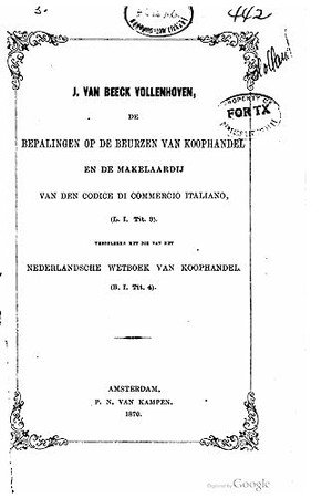 De Bepalingen Op de Beurzen Van Koophandel
