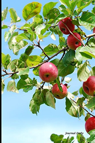 Journal Daily Blue Sky and Red Apples, Lined Blank Journal Book, 6 X 9, 200 Pages for Writing, Unique Gifts, for Him for Her