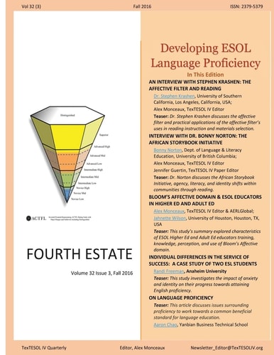 Fourth Estate, Fall 2016 Vol 32 (3) Developing ESOL Language Proficiency