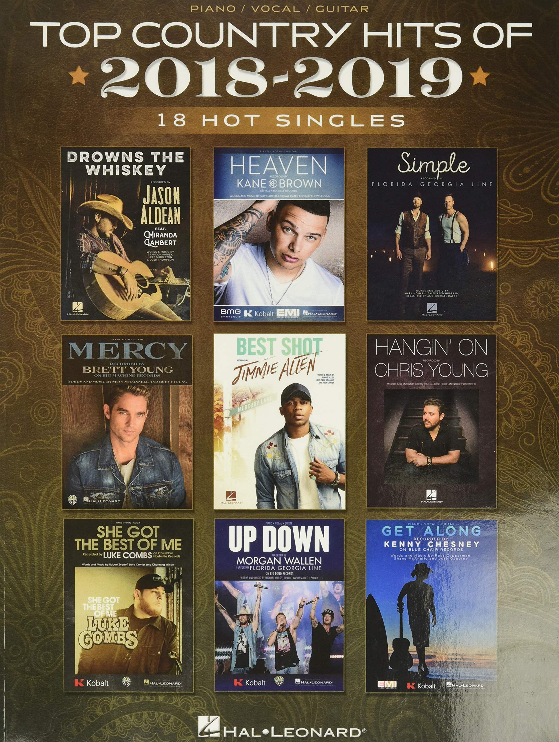 Top Country Hits of 2018-2019 Piano, Vocal, Guitar