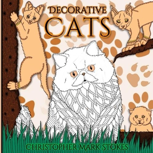 Decorative Cats: Stress Relieving Adult Colouring Book Gifts for Mum, Dad, Men and Women