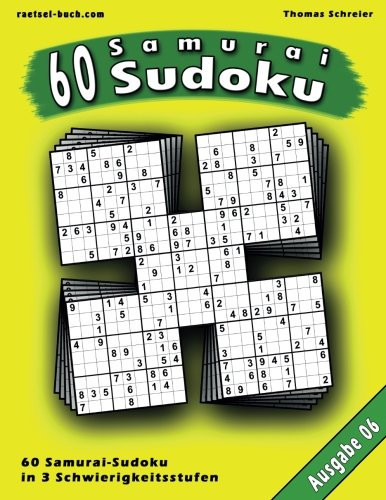 60 Samurai-Sudoku, Ausgabe 06 60 Gemischte Samurai-Sudoku, Ausgabe 06
