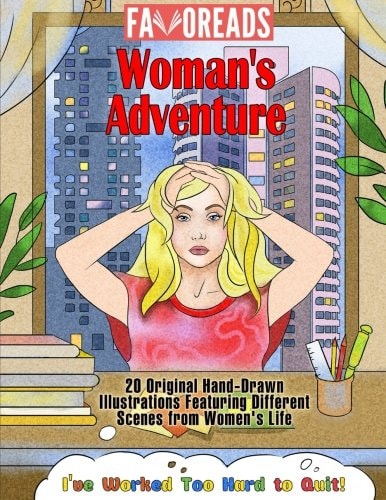 Woman's Adventure 20 Original Hand-Drawn Illustrations Featuring Different Scenes from Women's Life