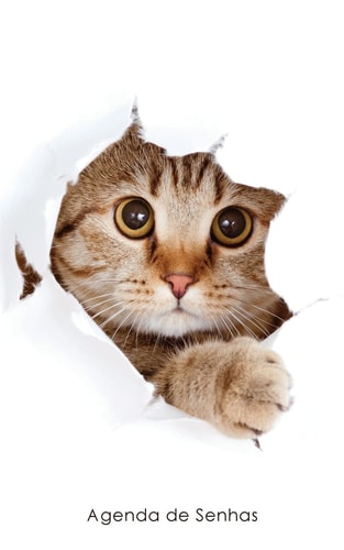 Agenda de Senhas: Agenda para Endereços Eletrônicos e Senhas Capa Gato Peekaboo - Português (Brasil)