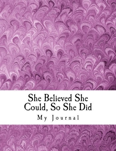 She Believed She Could, So She Did: Inspiring and Decorative Abstract Pink Feather Pattern Design Notebook/Journal