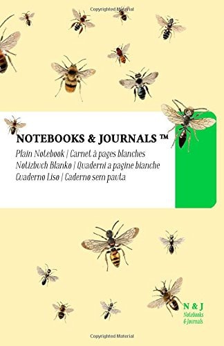 Notebooks and Journals, Bees (Nature Collection) Large, Plain, Soft Cover (5. 5 X 8. 5)(Classic Notebook, Journal, Sketchbook, Diary, Composition Notebook)