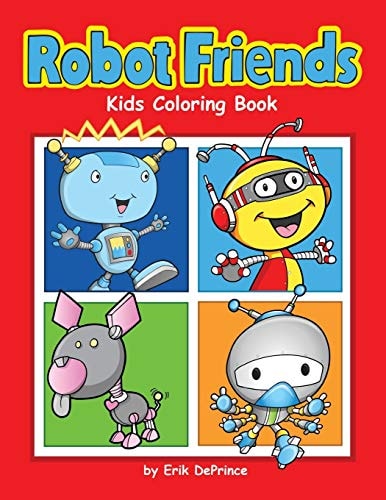 Robot Friends Kids Coloring Book