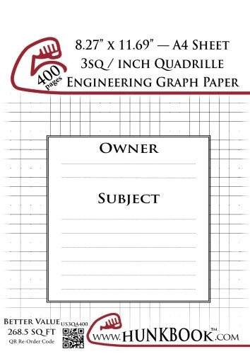 Engineering Graph Paper (400pages/White) 3Sq/Inch (1/3 ) Quadrille - A4 Sheet