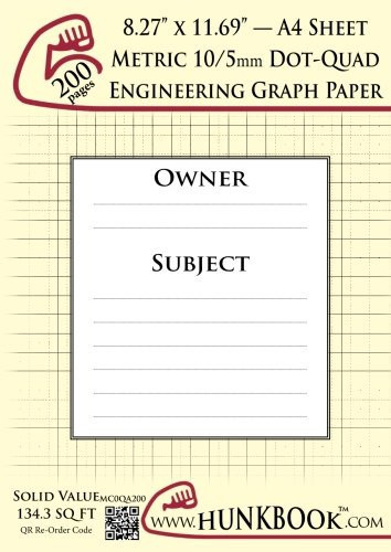 Engineering Graph Paper (MC0QA-200 Pages) Metric 10/5mm Dot-Quadrille - A4 Sheet