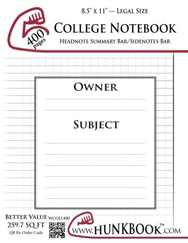 College Notebook (WCOLL-400 Pages) Legal Size