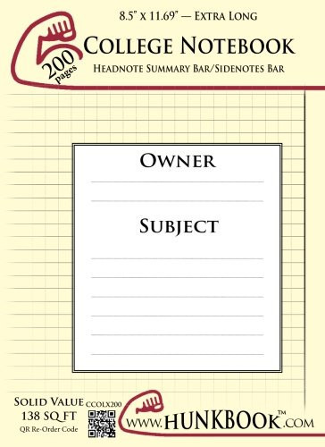 College Notebook (CCOLX-200 Pages) ExtraLegal Size