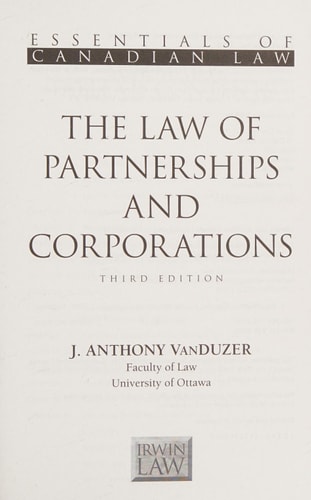 The Law of Partnerships and Corporations