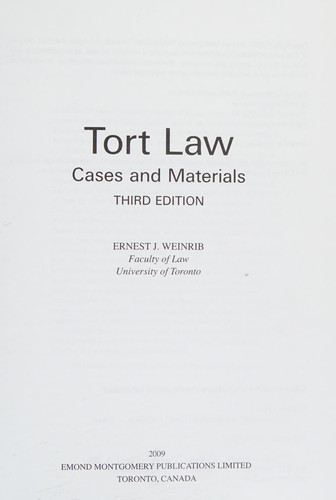 Tort Law Cases and Materials