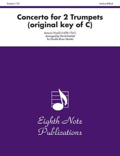 Concerto for 2 Trumpets (Original Key of C) Score & Parts
