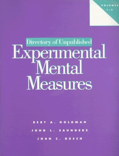 Directory of Unpublished Experimental Mental Measures