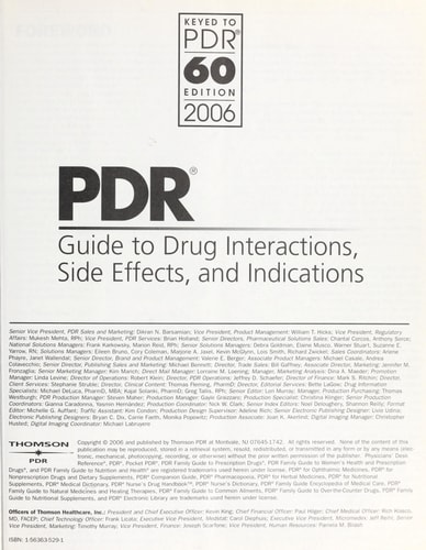 PDR Guide to Drug Interactions, Side Effects, and Indications