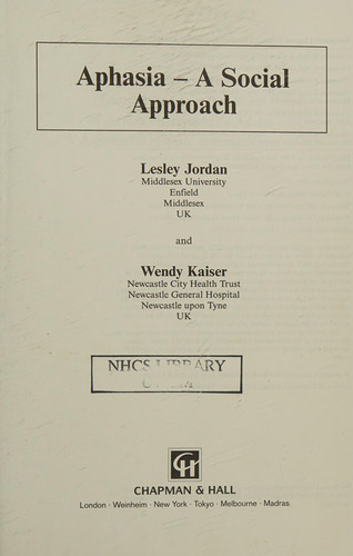 Aphasia: a social approach