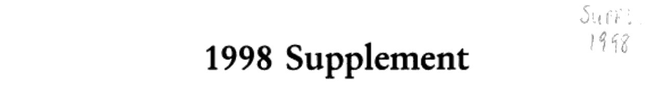 Bankruptcy 1998 Case Supplement