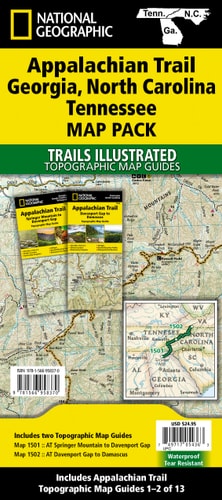 National Geographic Trails Illustrated Map 2020 Appalachian Trail Georgia, North Carolina, Tennessee Map Pack Bundle