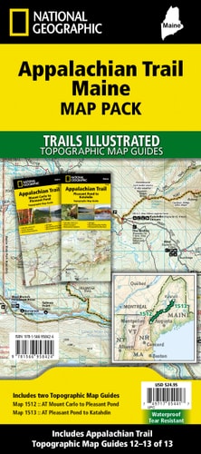 National Geographic Trails Illustrated Map Appalachian Trail Maine Map Pack Bundle