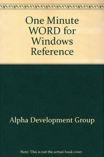 One Minute Reference Word for Windows 2.0