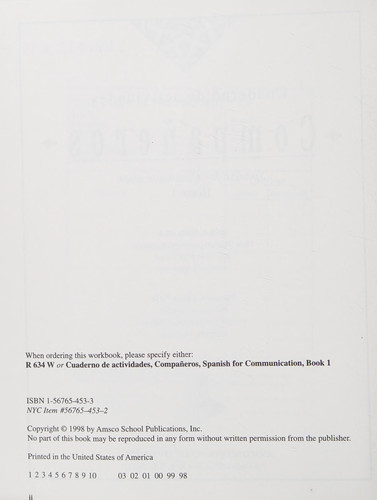 Companeros: Spanish for Communication (Spanish Edition)