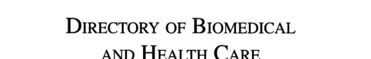 Directory of Biomedical and Health Care Grants 1998