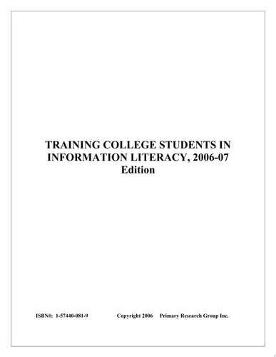 Training College Students in Information Literacy