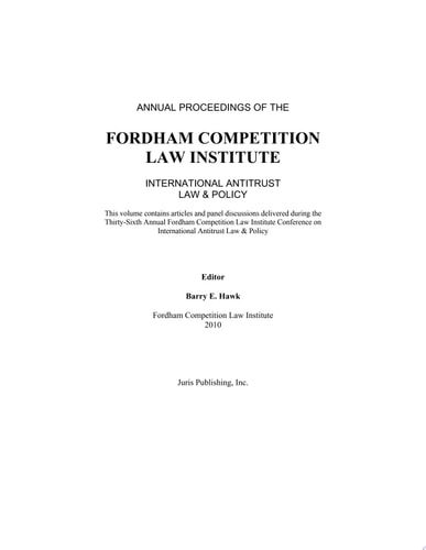 International Antitrust Law & Policy: Fordham Competition Law 2009