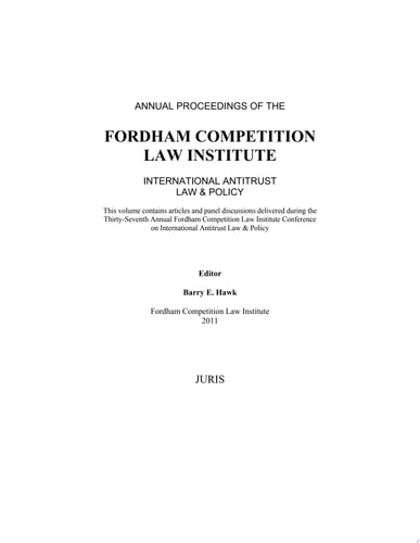 International Antitrust Law & Policy: Fordham Competition Law 2010