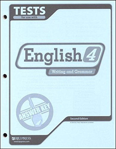English 4 Tests Answer Key 2nd Edition