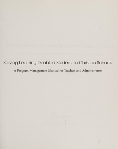 Serving Learning Disabled Students in Christian Schools