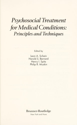 Psychosocial Treatment for Medical Conditions Principles and Techniques