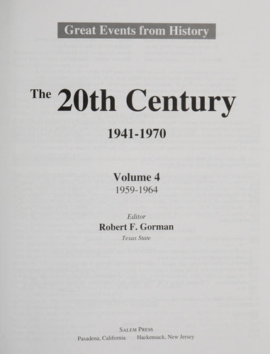 Great Events from History The 20th century, 1941-1970